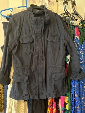 Love Tree Navy Utility Jacket with Flap Pockets